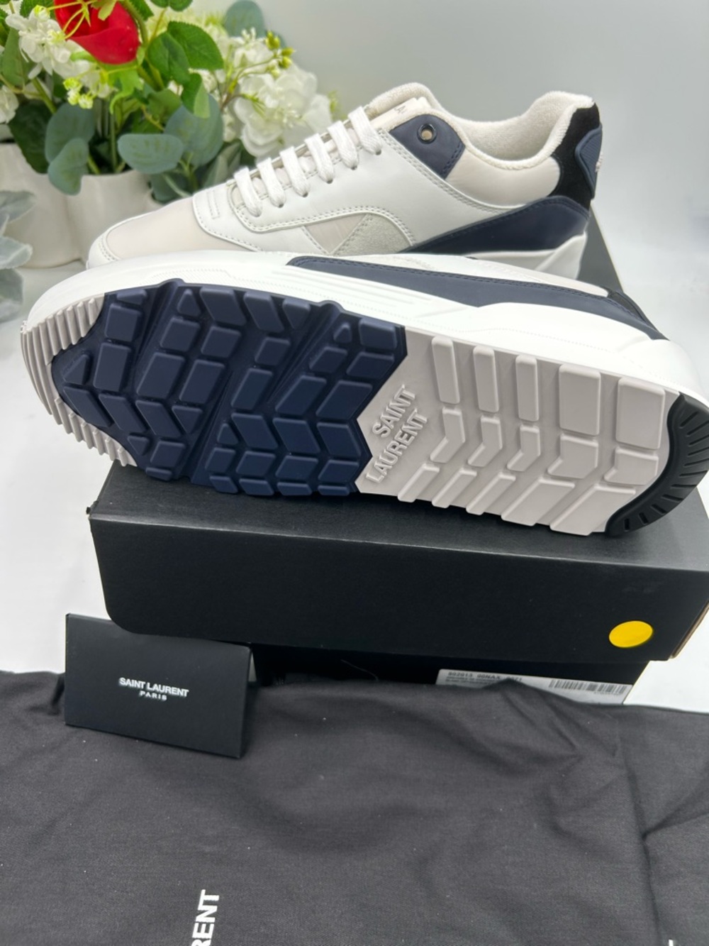 Men's Saint Laurent bump color block suede/leather sneakers size 42/9 US - Picture 8 of 12